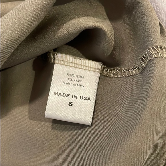 Renee C. Light Green Satin Top - Picture 6 of 10